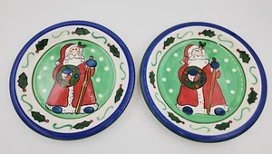 Libbey Santa Claus Plates Set Of 2 10.5" Christmas Plate - Picture 1 of 6