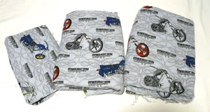 3 Pieces Flannel Fabric American Chopper Springs Industries Blue Gray 5+ Yards - Picture 1 of 9