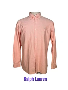 Ralph Lauren Shirt Men's Size Large Bright Coral 100% Cotton Classic Fit - Picture 1 of 11