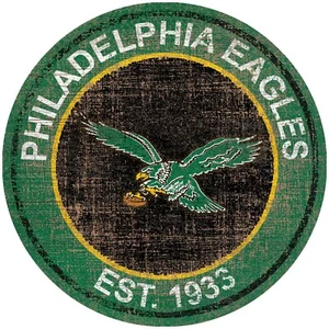 Philadelphia Eagles Schild rund Distressed historisch Throwback Sign 24" Durchmesser - Bild 1 von 1