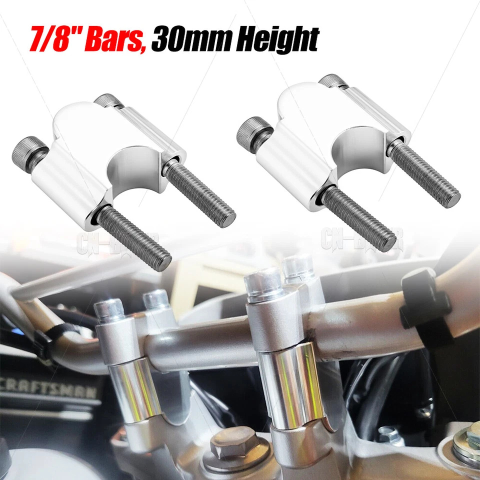 Handlebar Risers 7/8" Bars 30mm Height For YAMAHA XT250 1980-1984 & 2008-2024 - Image 1 of 4