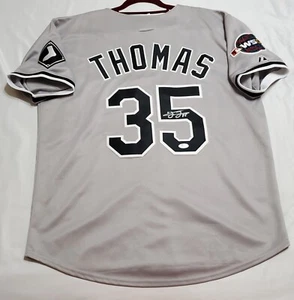 FRANK THOMAS SZ LARGE CHICAGO WHITE SOX 2005 WS PATCH SIGNED JERSEY HOLO PSA DNA - Picture 1 of 6