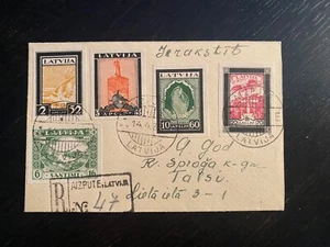 Latvia, Latvija, Cover Sc CB14-CB17 imperf; Mi 215B-218B Air Post/Flugpost - Picture 1 of 2
