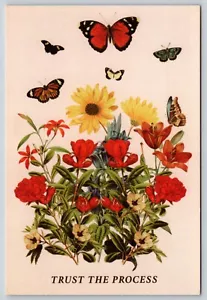 Postal Trust the Process Flores Butterfies Estampado Botánico Naturaleza De Colección - Imagen 1 de 2
