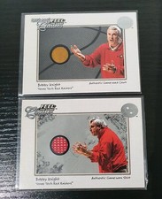 LOT 2 of Bobby Knight 2001 Fleer Feel the Game Indiana U Game-Worn Shirt & Court