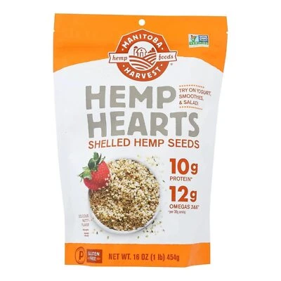 Manitoba Harvest Hemp Hearts 1 Pound Plant Based Protein Omega 3 Gluten Free - Image 1 of 3