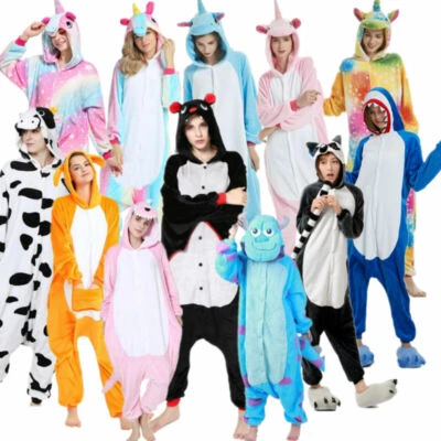 Unisex Adult Kids Animal Onsie8 Kigurumi Pyjamas Fancy Dress Sleepwear UK - Image 1 of 4