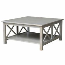 International Concepts Hampton 36" Square Coffee Table in Washed Gray