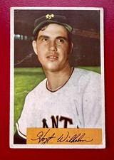 HOYT WILHELM 1954 BOWMAN VINTAGE BASEBALL LOW GRADE HOF CARD #57