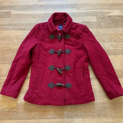 Gap red 78% wool pea coat size medium M - Image 1 of 4