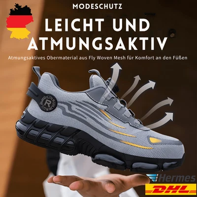 LEOSOXS Arbeitsschuhe Herren Stahlkappe S3 Sicherheitsschuhe Rutschfest Sneaker