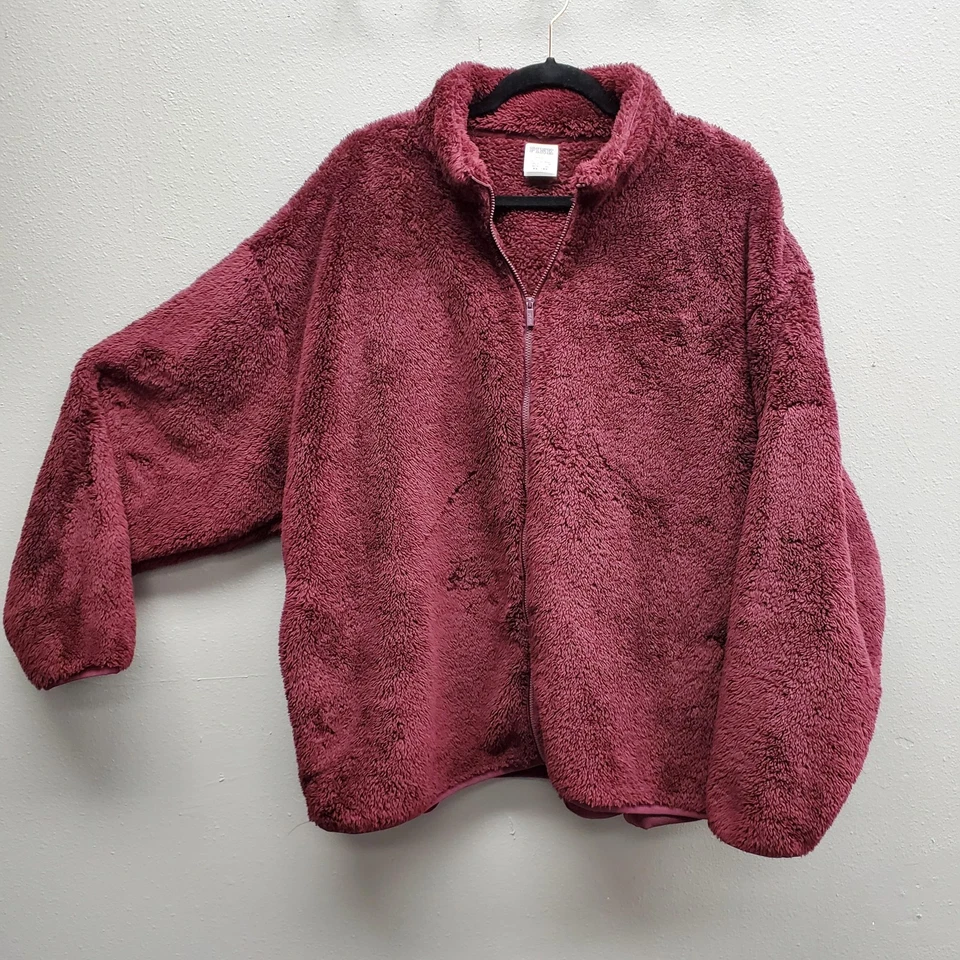 PINK Victoria's Secret Pullover Womens 2XL Sherpa Fleece Faux Fur Jacket Cozy - Image 1 of 4