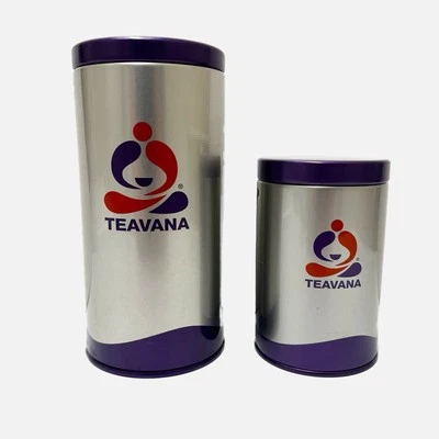 Set Of 2 Teavana Loose Leaf Canisters EMPTY 6” & 4” - Image 1 of 3