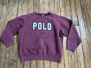 Vintage Polo Sport Ralph Lauren Sweatshirt XL Burgundy Small Damage See Pics - Picture 1 of 9