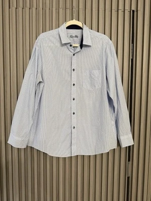 Camisa de vestir Tom Elba para hombre talla L 16 1/2 azul blanco micro punto manga larga 100 % Foto 1 de 4