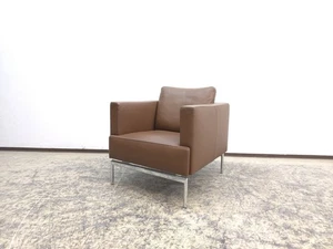 Fsm Easy Armchair Brown Top Designer Armchair Leather Armchair Chair De Sede - Picture 1 of 14
