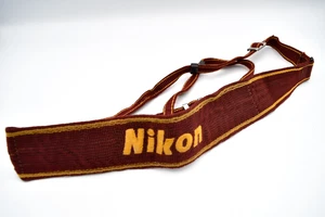 [Excellent+5] NIKON WIDE STRAP AN-6W Logo-printed Strap Yellow Brown From Japan - Picture 1 of 12