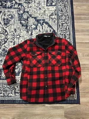 Chaqueta forrada de franela polar roja/negra Eddie Bauer talla para hombre GRANDE  Foto 1 de 4
