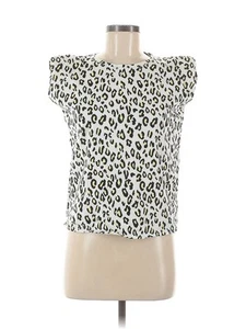 Runway Paris Women Ivory Short Sleeve T-Shirt M - Picture 1 of 2