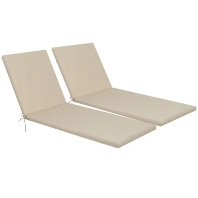 2 PCS Set Outdoor Chaise Lounge Cushion, 75 x 24 in Lounge Chair Cushion Wate... - Image 1 of 4