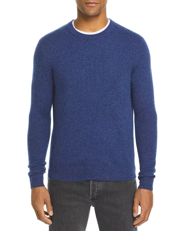 Suéter de cuello redondo de cachemir azul talla XXL 0584 The Men's Store at Bloomingdale's Foto 1 de 1