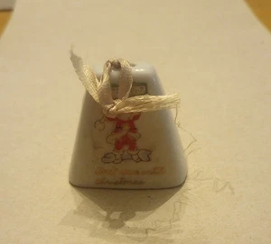Campana de cerámica vintage años 50 SANTA "No abrir hasta Navidad" adorno JAPÓN - Imagen 1 de 11