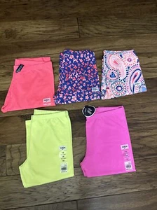 New Girls Size 14 Leggings And Capri Length Neon Summer Lot Of 5 - Picture 1 of 6