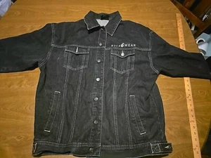 Rocawear All American Denim Industries Dark Wash/Black Denim Jacket Large  - Picture 1 of 20