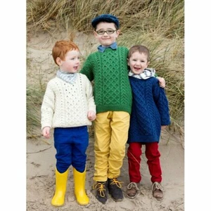 Aran Woollen Mills Knitted Sweater for Kids 100% Merino Wool Pullover Children's - Picture 1 of 10
