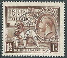 1925 GREAT BRITAIN USED BRITISH EMPIRE EXHIBITION SG 433 1 1/2d BROWN