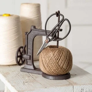 Sewing Machine Jute Twine Ball String Scissors Holder Set Vintage Home Decor - Picture 1 of 1