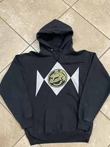 Vintage Pokémon ONIX Power Rangers Pullover Hoodie Black - Adult Medium - Picture 1 of 4