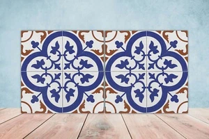 Juego de 2 azulejos de cerámica marroquí con diseño marroquí - Imagen 1 de 6