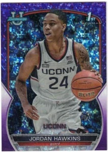 JORDAN HAWKINS 22/23 Bowman Chrome U University Purple Diamond Refractor / 399 - Picture 1 of 2