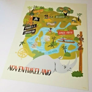 Adventureland Park Map Poster Magic Kingdom 11x14 Authentic Walt DIsney World - Picture 1 of 2