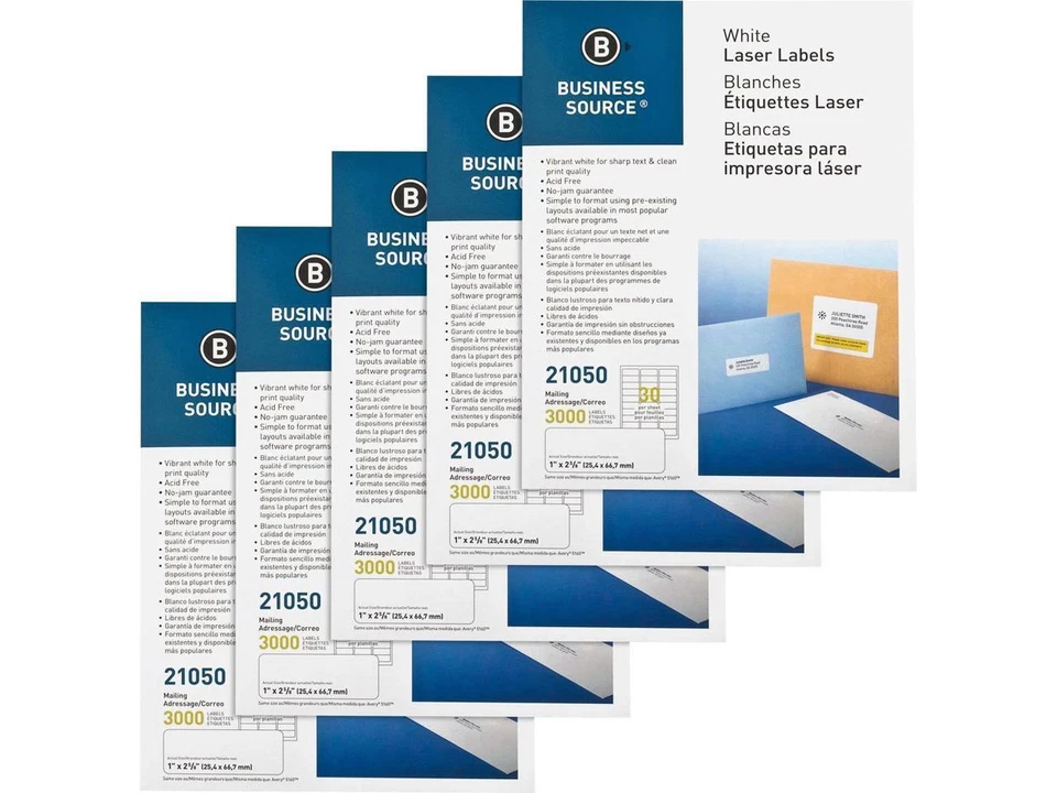 Business Source Bright White Premium-quality Address Labels - Image 1 of 1
