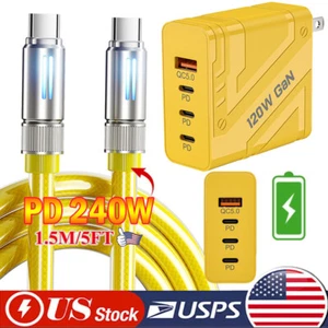 240W Super Fast Cable Type USB-C Wall Charger For Samsung S25 S24 Ultra S23 S22 - Picture 1 of 27