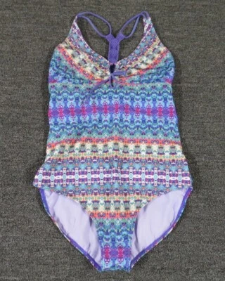 Prana One Piece Swimsuit Womens Large Blue Purple Geometric - Image 1 of 4