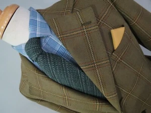 Aults of Bolton Kilmaine Savile Row inspired bold windowpane sport coat 40 S - Picture 1 of 10