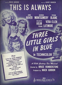 This is Always from Three Little Girls in Blue Sheet Music 1946 .......BOGO SALE - Picture 1 of 1