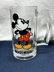 Vintage Walt Disney Mickey Mouse Glass Mug Stein Glass Mug Stein - Picture 1 of 8