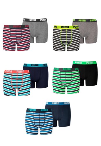 Confezione 4 boxer Puma Basic Printed Stripes boxer ragazzi bambini mutande