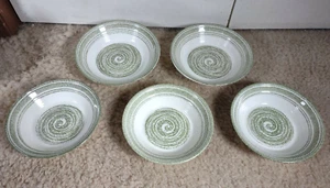 El Verde Max Schonfeld 6.25" Cereal & 5.625" Fruit Bowls Vintage Avocado Green - Picture 1 of 8