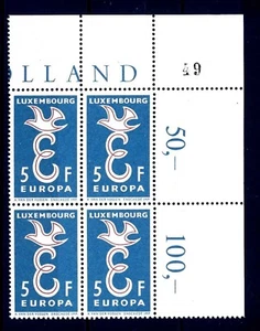 LUXEMBOURG-LUXEMBURG 1958 Europa Stilisierte Taube über Brief "E" - 5 Fr MNH (T) - Bild 1 von 1