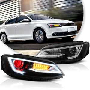 Pair VLAND Demon Eyes LED Headlights For 2011-2018 Volkswagen Jetta w/Sequential - Picture 1 of 17