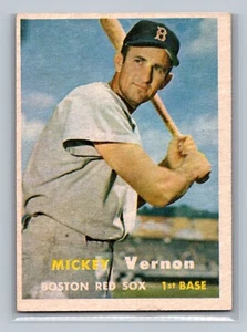 1957 Topps Mickey Vernon #92 - Boston Red Sox - EX to EX+ - Picture 1 of 2