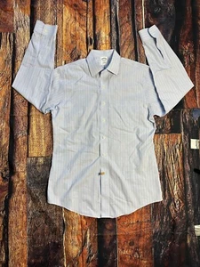 Brooks Brothers Camisa Lino 15.5-34 Rayas Manga Larga - Imagen 1 de 8