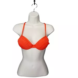 Apt 9 Women's Swim Bikini Top Swimsuit Small Orange Push Up Underwired NWT $42 - Picture 1 of 10