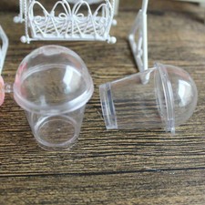 20Pcs Plastic Cups Miniature Cup + Cover Lid Cake Ice Cream Cups