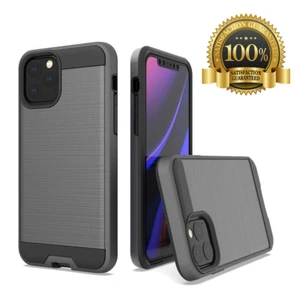 Strong Case for Apple iPhone 11 Case Gray 2 in 1 Hybrid 360 Shock Proof Cover - Picture 1 of 5